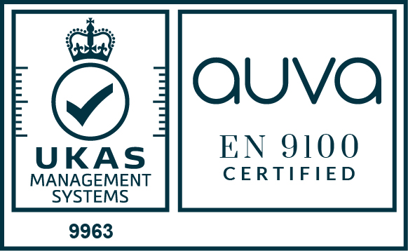 UKAS EN 9100 certification badge.