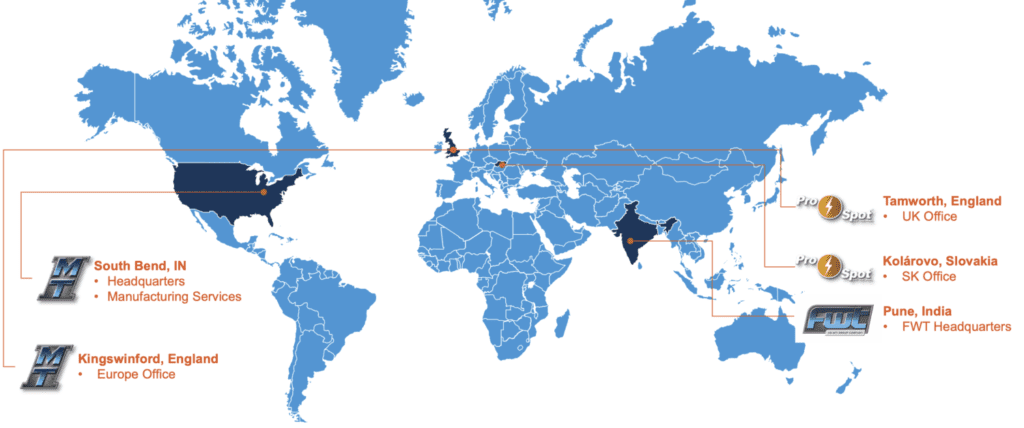 MTI locations on a global map for desktop.